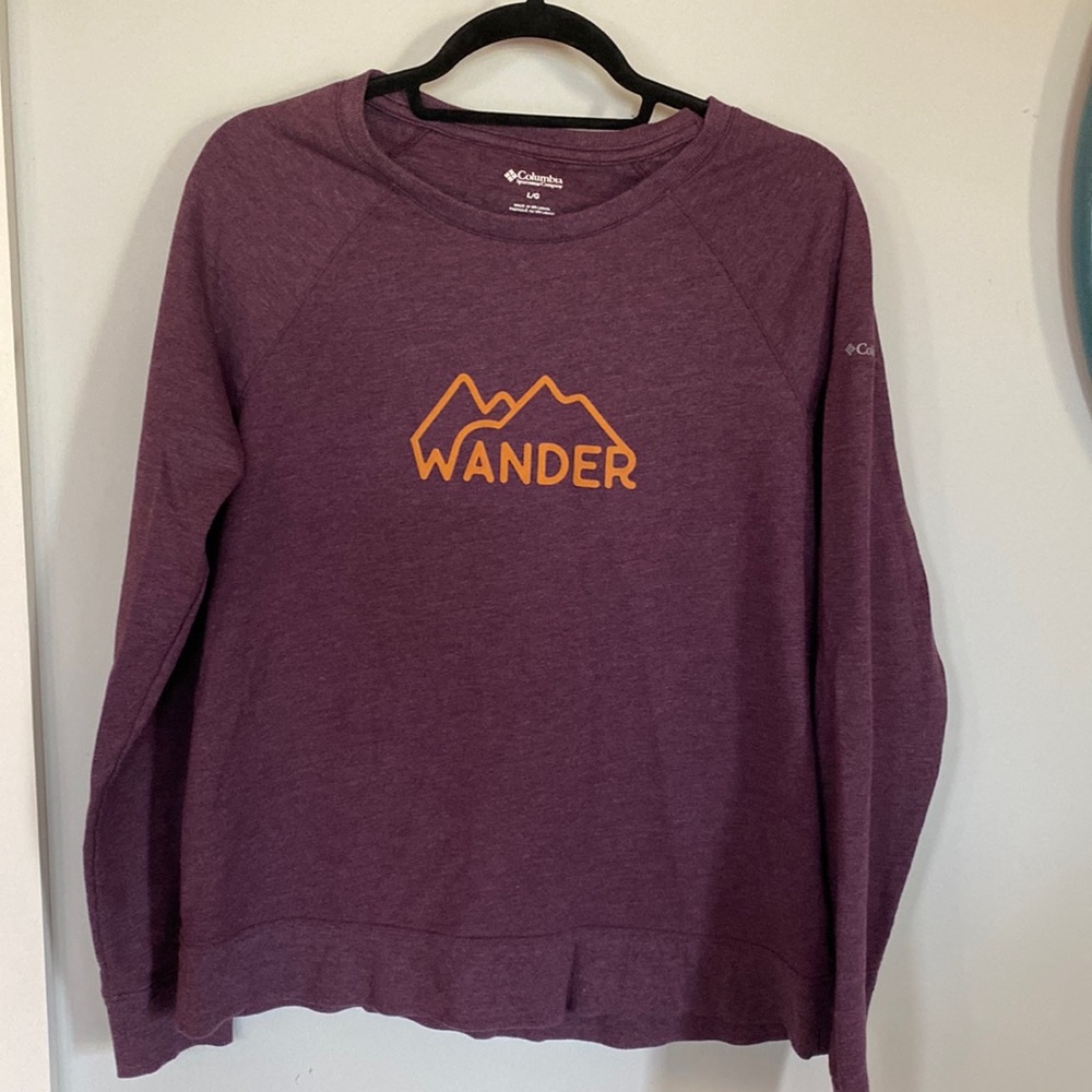 Purple Columbia sweatshirt. Size large.